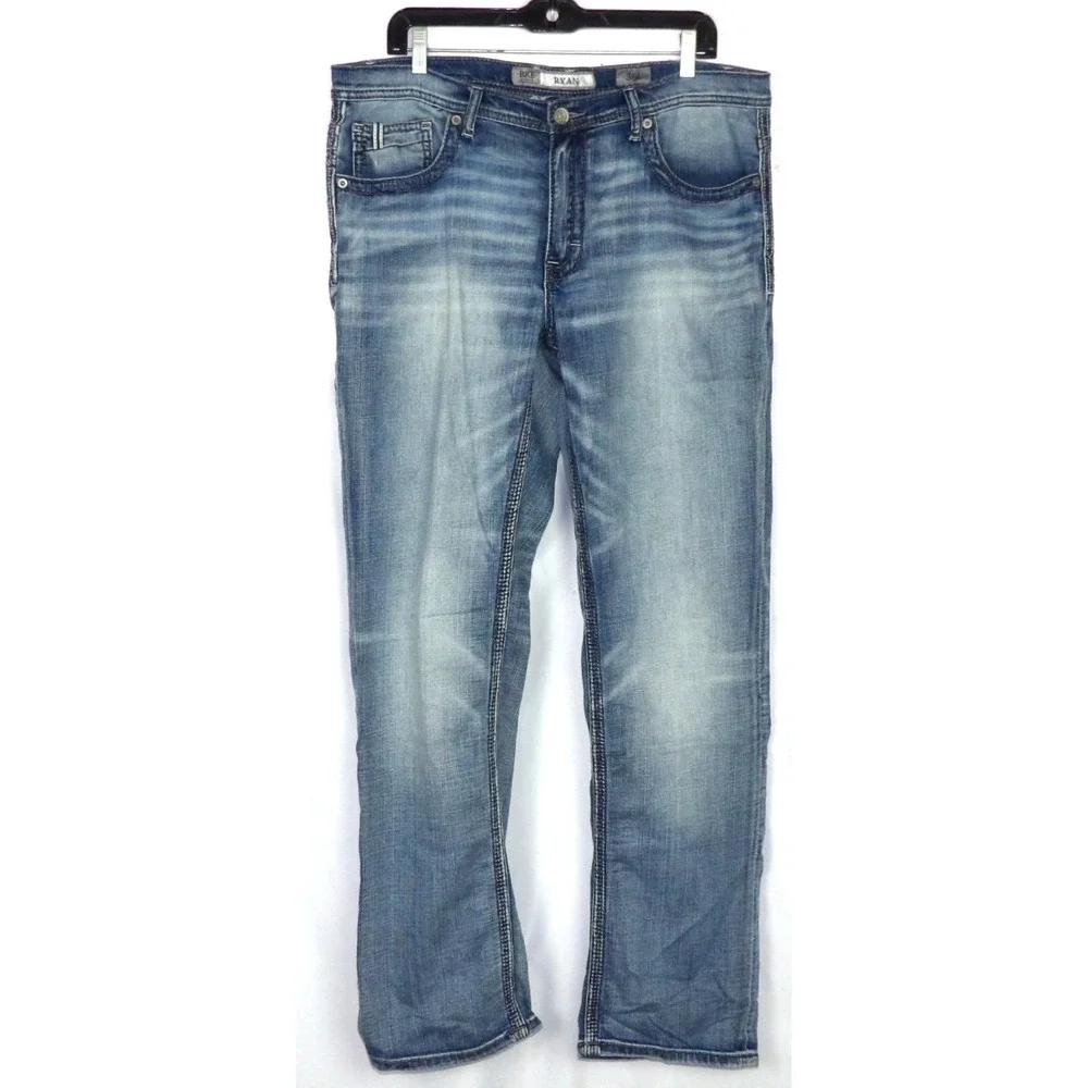 Buckle BKE Medium Wash Stretch RYAN Straight Leg Denim Jeans Men's 36 X 34